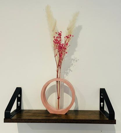 Vase Soliflore Rond Rose - Livré avec ses Fleurs Séchées