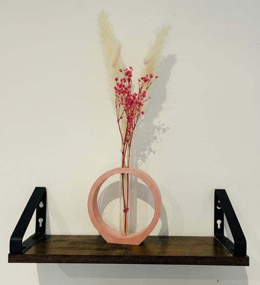 Vase Soliflore Rond Rose - Livré avec ses Fleurs Séchées