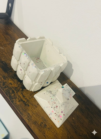 Boîte Blanche étincelante en plâtre céramique
